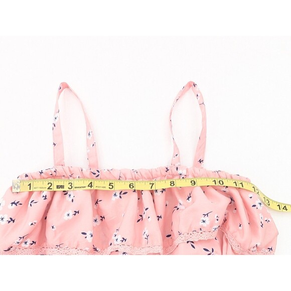 FreeStyle Revolution Pastel Pink Floral Romper Jumpsuit One Piece Girls Size 7 - Picture 5 of 8